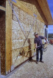 straw bale walls before stucco