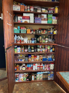well stocked off grid pantry