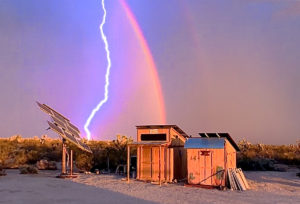 lightning with a rainbow